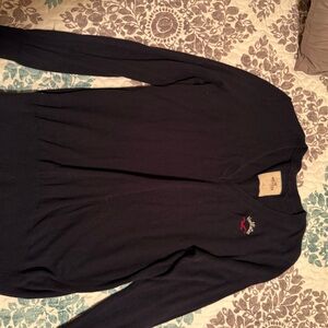 Hollister Blue V-Neck Sweater Lightweight Knit